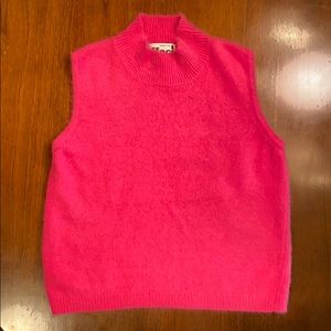 EFFeci mock-turtle sleeveless angora sweater